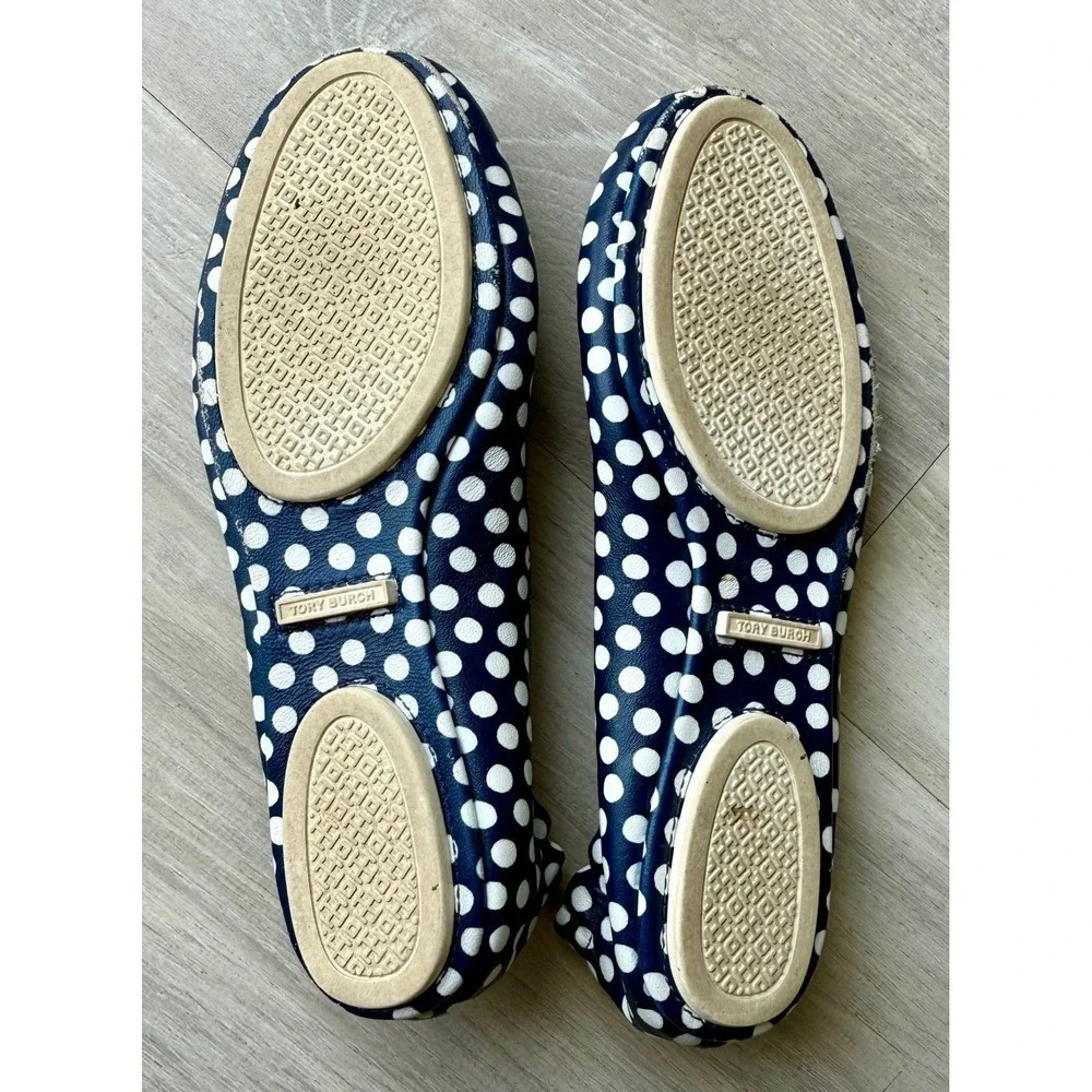 Tory Burch Navy White Polka Dot Reva Ballet Flats Women's Size 4.5-5